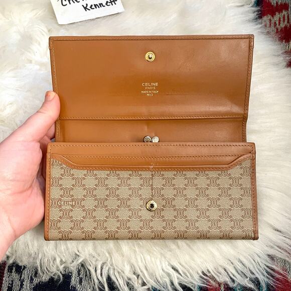 Celine Macadam Long Clip Canvas Vintage Continental Trifold Wallet - Picture 9 of 13
